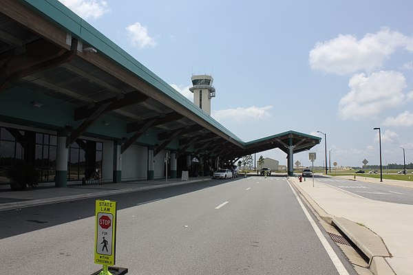 Roadway in front of airport