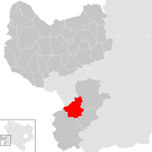 Lage der Gemeinde Opponitz im Bezirk Amstetten (anklickbare Karte)