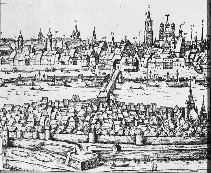 File:Overzicht naar prent ca. 1575, detail gravure naar tekening van Simon de Bellomonte in het 2de deel van de Atlas van Braun en Hogenberg - Maastricht - 20145258 - RCE.jpg