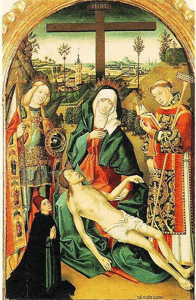 File:Piedad con San Vicente, San Miguel y un donante, del pintor Juan Núñez. (Catedral de Sevilla).jpg