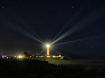 Pigeon Point Lighthouse with light on