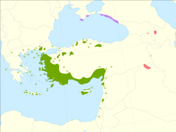 Distribución del pino de Chipre.