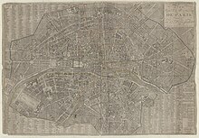 1812 (Jean, Plan routier de la ville et fauxbourgs de Paris divisé en 12 municipalités 1812)