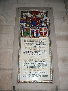 Memorial tablets to the British Empire dead of the First World War