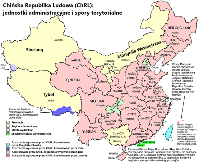 Chińska Republika Ludowa – podział administracyjny