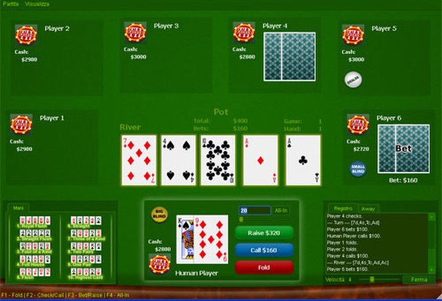 An online poker game