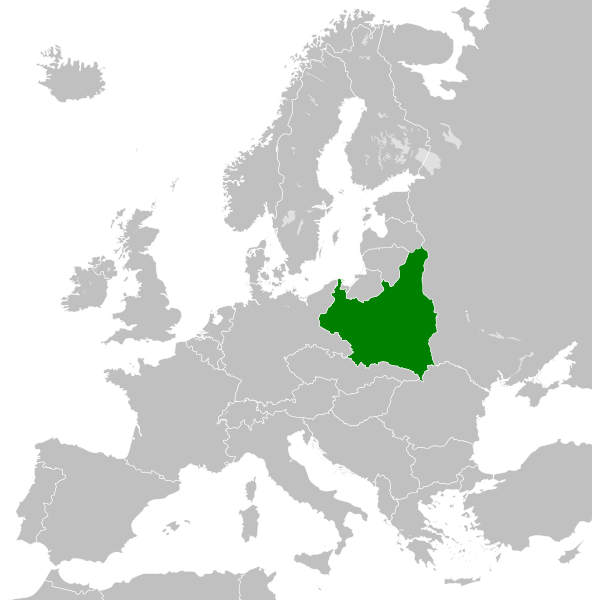 Польская Республика на карте Европы 1930 г. 