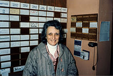 Kat Kinkade na comunidade Twin Oaks em março de 1984