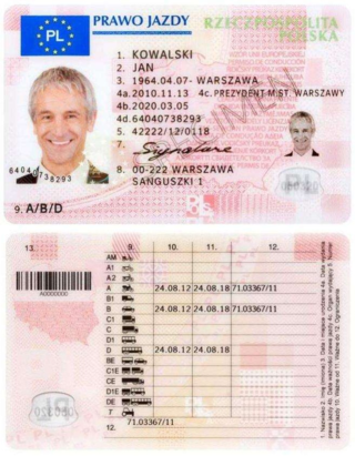 <span class="mw-page-title-main">Driving licence in Poland</span>