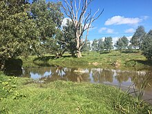 Pudman Creek near the Pudman Creek crossing on Kennys Creek Road after significant rain.