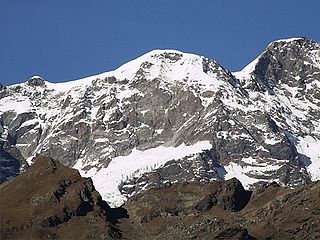 Parrotspitze peak in the Pennine Alps of Italy and Switzerland