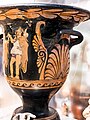 Python - RFVP 2-238 - Dionysos and phlyax as Hermes - youth and woman - Oxford AM 1928-12 - 05