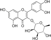 Chemical structure of quercitrin, the active dyeing principle of quercitron Quercitrin.png