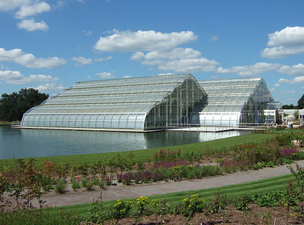 A modern greenhouse in RHS Wisley