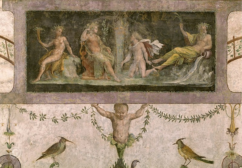 File:Raffaello - Fresco in Loggetta of Cardinal Bibbiena – Gods Deciding the Contest between Apollo and Marsyas, 1516.jpg