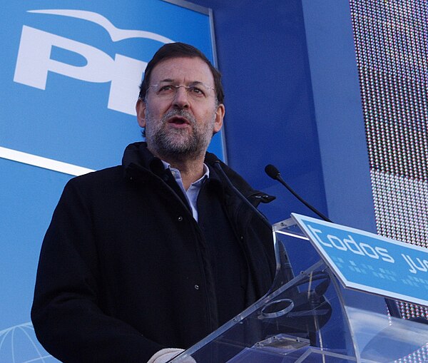 Mariano Rajoy during a party meeting in Bilbao, 2005