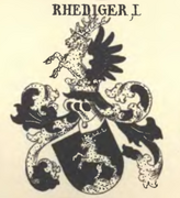 Wappen derer von Rehdiger in Siebmachers Wappenbuch (Konrad Blažek, 1894)[7]