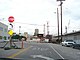 Temporary road closure signs in Los Angeles, CA.