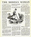 « The Modern Woman » (la femme moderne), une page pro-suffrage féminin dans l'hebdomadaire américain « Judge Magazine » et contenant un dessin d'humour par Lou Rogers. Publié en 1913.