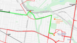 Map of a proposed route 3 extension. Route 3 extension map.png