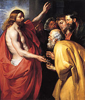 Jesus gives Petrus the keys to Heaven by Pieter Paul Rubens, 1614