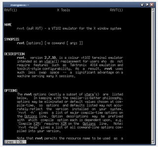 rxvt Terminal emulator for the X Window System