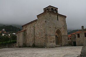 Church of São Martinho de Mouros with its heavy and fortified structure.