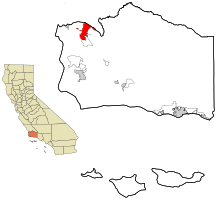 Location in سانتا باربرا کاؤنٹی، کیلیفورنیا and the state of کیلیفورنیا