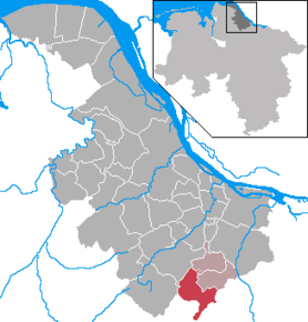 Poziția Sauensiek pe harta districtului Stade