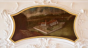 Das Kloster Sion auf einer Supraporte in Schloss Bürgeln