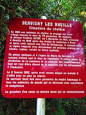 Mémorial du cimetière du choléra de Servigny-lès-Raville qui rend hommage au médecin Frédéric Estre qui officia pendant l'épidémie de 1866