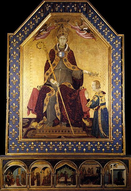 Saint Louis of Toulouse Crowning His Brother Robert of Anjou (c. 1317) by Simone Martini Simone Martini 013.jpg