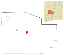 Socorro County New Mexico Incorporated and Unincorporated areas Socorro Highlighted.svg