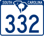 South Carolina Highway 332 marker