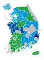 2008년 18대 총선 지역구 결과