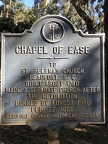 St. Helena Parish Chapel of Ease Ruins Plaque St. Helena Parish Chapel of Ease Ruins Plaque.jpg