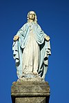 Statue of Virgin Mary at road Nagórzany-Bukowsko sculpture.jpg