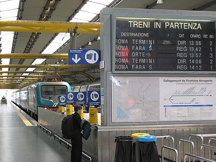 From the airport's train station you can get to various points in Rome