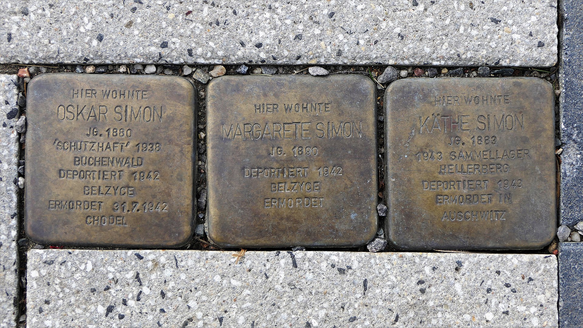 Stolpersteine für Familie Simon, Bernsdorfer Strasse 1, Chemnitz.JPG