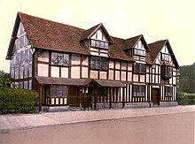 Shakespeare's Birthplace
(as seen between 1890 and 1905) Stratford Shakespeare 1900.jpg