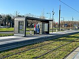 La station "Traité de Rome" de la ligne 12 Express du tramway d'Île-de-France