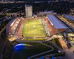 TD Place Stadium at night in September 2021