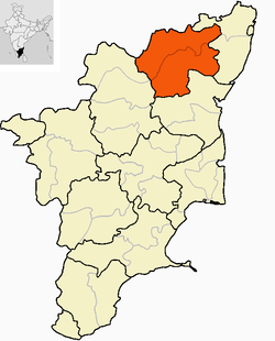 Location of வட ஆற்காடு மாவட்டம்