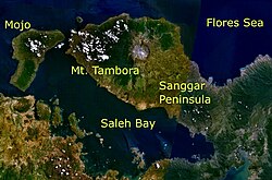 A Tambora műholdképen