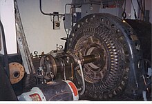 The AC electric generator at Bridal Veil Falls is one of the oldest still operating in the US Telluride Power Company.JPG