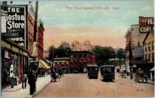 1912 postcard with the Norwalk Hour building at center The 'Hour Square', Norwalk, Connecticut - 1912 postcard.png