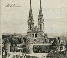 Die Kathedrale von Zagreb nach den Renovierungen um 1900