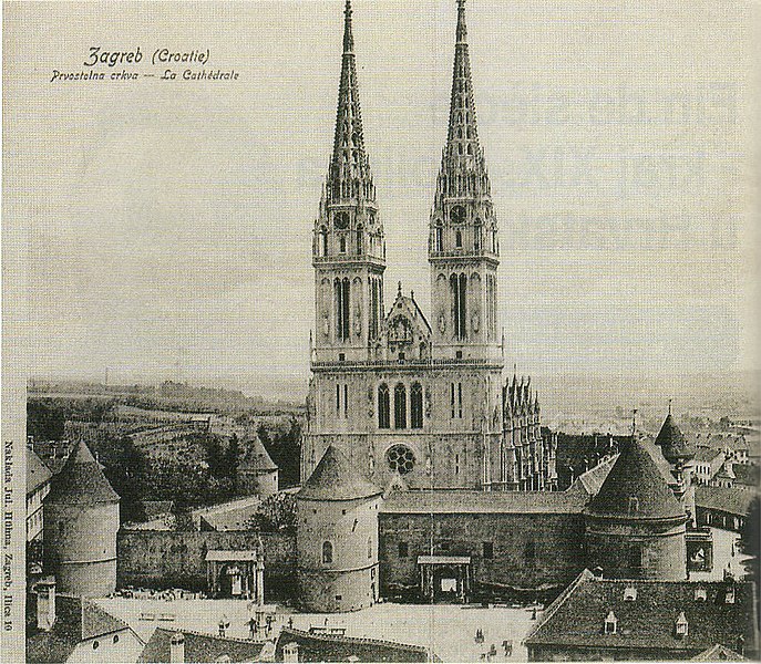 File:The Zagreb Cathedral renovated according to designs of Hermann Bolle (end of 19 century).jpg