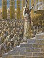 El rey Salomón dedica el Templo de Jerusalén. Gouache por Tissot, 1896-1902.