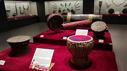 Karen traditional musical instruments on display at the National Museum of Myanmar in Naypyidaw